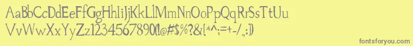 Palovsky Font – Gray Fonts on Yellow Background