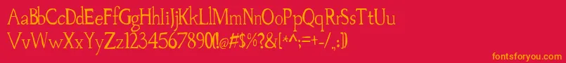 Palovsky Font – Orange Fonts on Red Background