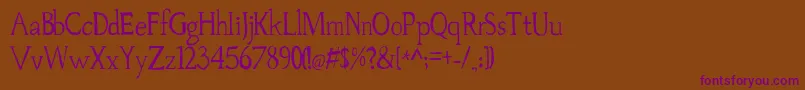 Palovsky-fontti – violetit fontit ruskealla taustalla