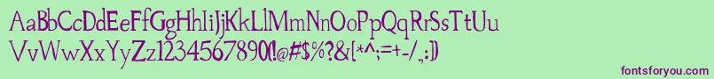 Palovsky Font – Purple Fonts on Green Background