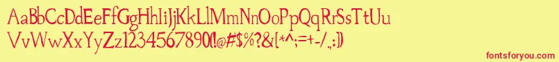 Palovsky-fontti – punaiset fontit keltaisella taustalla