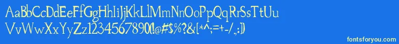 Palovsky Font – Yellow Fonts on Blue Background