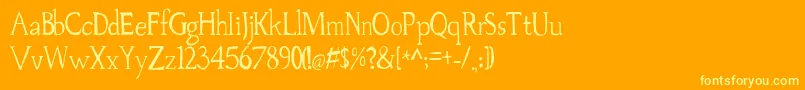 フォントPalovsky – オレンジの背景に黄色の文字