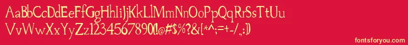 Palovsky Font – Yellow Fonts on Red Background