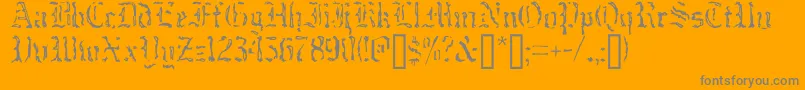 CausticMonkNormal-Schriftart – Graue Schriften auf orangefarbenem Hintergrund