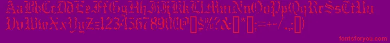 CausticMonkNormal Font – Red Fonts on Purple Background