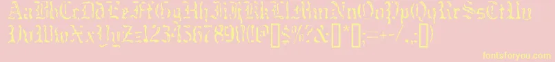 CausticMonkNormal Font – Yellow Fonts on Pink Background