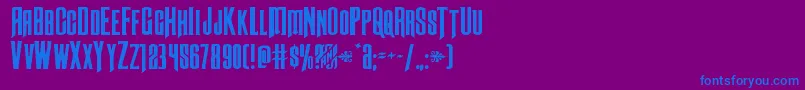 Czcionka Butchsundanceexpand – niebieskie czcionki na fioletowym tle