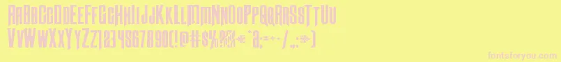 Butchsundanceexpand-fontti – vaaleanpunaiset fontit keltaisella taustalla