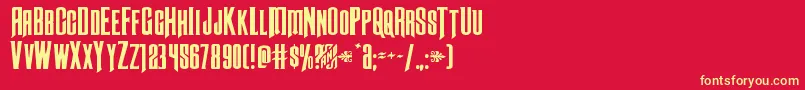 Butchsundanceexpand Font – Yellow Fonts on Red Background