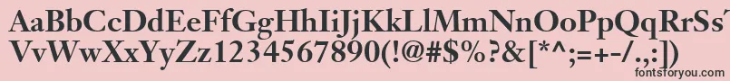 Weitere Informationen zur JansonSsiBold-Schriftart JansonSsiBold-Schriftart – Schwarze Schriften auf rosa Hintergrund