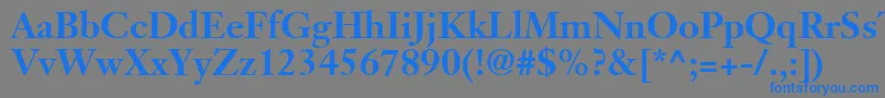 フォントJansonSsiBold – 灰色の背景に青い文字