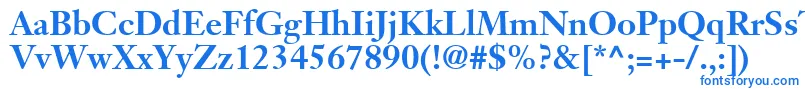 フォントJansonSsiBold – 白い背景に青い文字