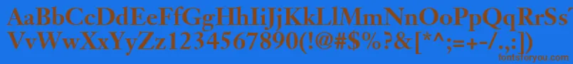 Czcionka JansonSsiBold – brązowe czcionki na niebieskim tle