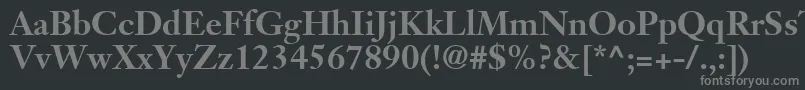 フォントJansonSsiBold – 黒い背景に灰色の文字