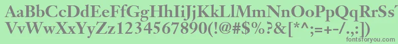 フォントJansonSsiBold – 緑の背景に灰色の文字