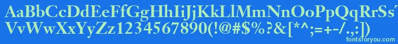JansonSsiBold Font – Green Fonts on Blue Background