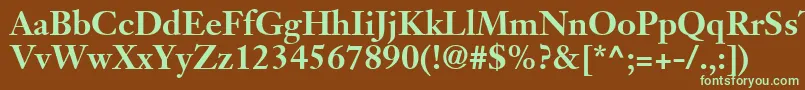 Шрифт JansonSsiBold – зелёные шрифты на коричневом фоне