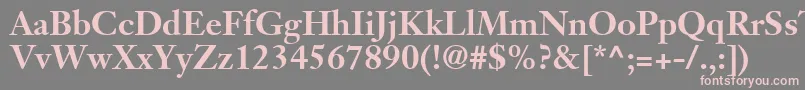 フォントJansonSsiBold – 灰色の背景にピンクのフォント