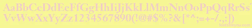 フォントJansonSsiBold – ピンクのフォント、黄色の背景