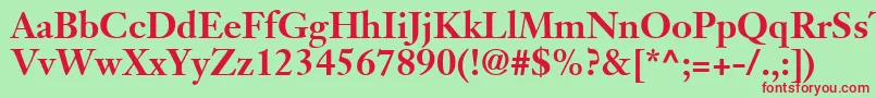 JansonSsiBold Font – Red Fonts on Green Background