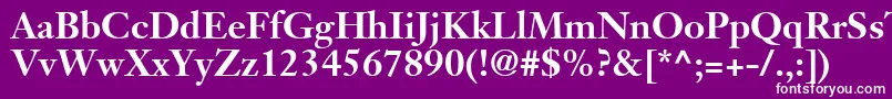 Подробнее о шрифте JansonSsiBold Шрифт JansonSsiBold – белые шрифты на фиолетовом фоне