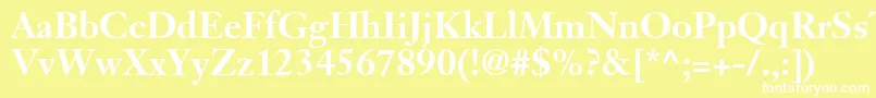 フォントJansonSsiBold – 黄色い背景に白い文字