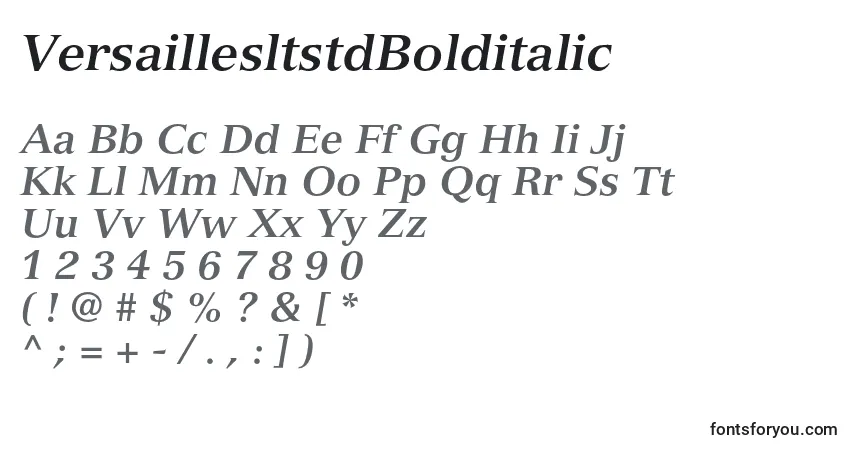Шрифт VersaillesltstdBolditalic – алфавит, цифры, специальные символы