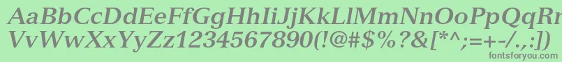 VersaillesltstdBolditalic Font – Gray Fonts on Green Background
