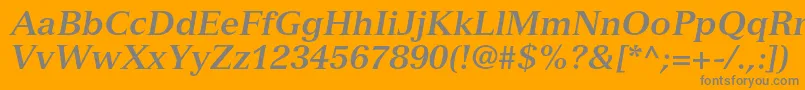 VersaillesltstdBolditalic-Schriftart – Graue Schriften auf orangefarbenem Hintergrund
