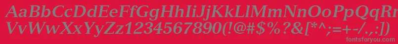 フォントVersaillesltstdBolditalic – 赤い背景に灰色の文字