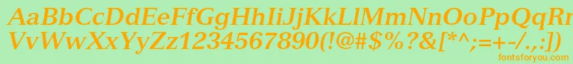 VersaillesltstdBolditalic Font – Orange Fonts on Green Background