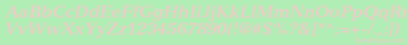 VersaillesltstdBolditalic Font – Pink Fonts on Green Background