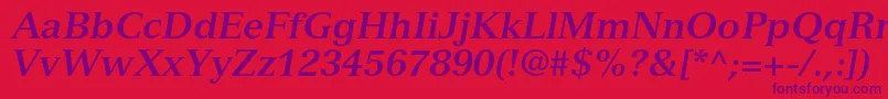 VersaillesltstdBolditalic Font – Purple Fonts on Red Background