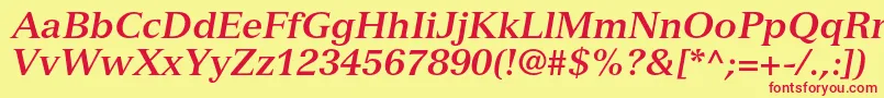 VersaillesltstdBolditalic Font – Red Fonts on Yellow Background