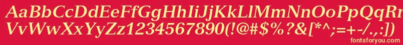フォントVersaillesltstdBolditalic – 黄色の文字、赤い背景