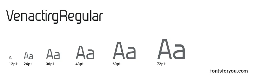 Размеры шрифта VenactirgRegular