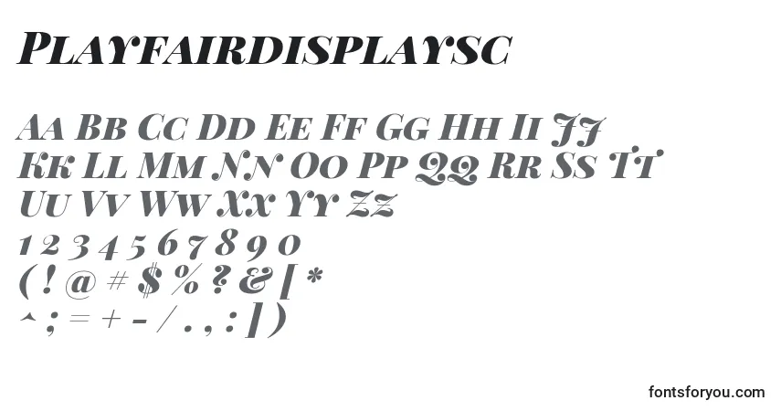 Шрифт Playfairdisplaysc – алфавит, цифры, специальные символы