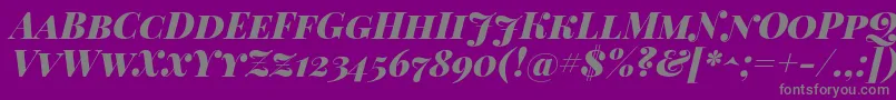 Playfairdisplaysc-Schriftart – Graue Schriften auf violettem Hintergrund