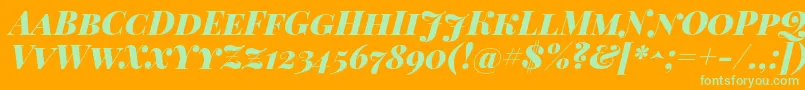 Playfairdisplaysc Font – Green Fonts on Orange Background