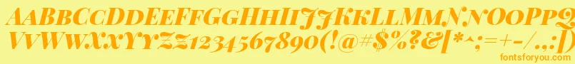 Playfairdisplaysc Font – Orange Fonts on Yellow Background
