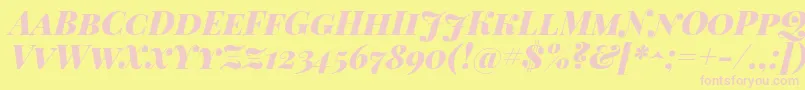 Playfairdisplaysc Font – Pink Fonts on Yellow Background