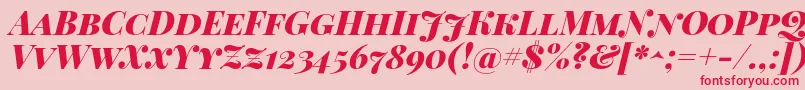 Playfairdisplaysc Font – Red Fonts on Pink Background