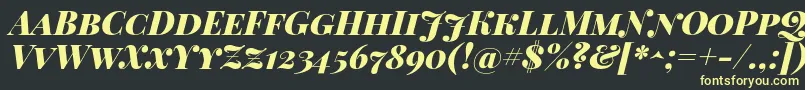 Playfairdisplaysc-Schriftart – Gelbe Schriften auf schwarzem Hintergrund