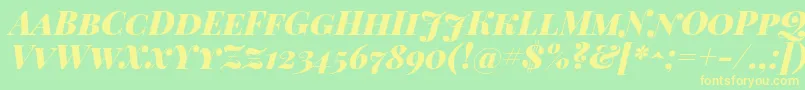 Playfairdisplaysc Font – Yellow Fonts on Green Background