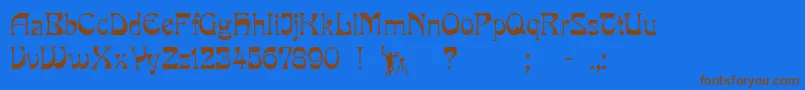 Шрифт Pcmira – коричневые шрифты на синем фоне