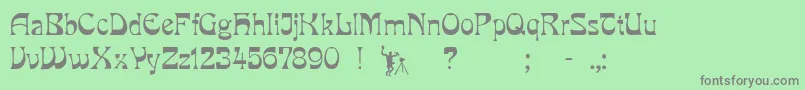 フォントPcmira – 緑の背景に灰色の文字