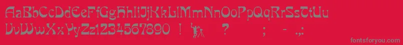 フォントPcmira – 赤い背景に灰色の文字