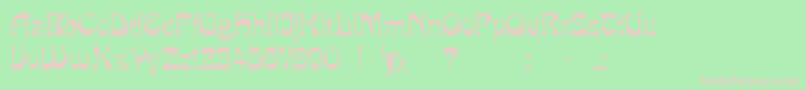 Pcmira-fontti – vaaleanpunaiset fontit vihreällä taustalla
