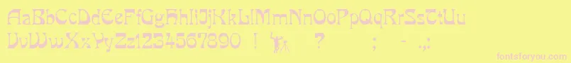 Pcmira Font – Pink Fonts on Yellow Background